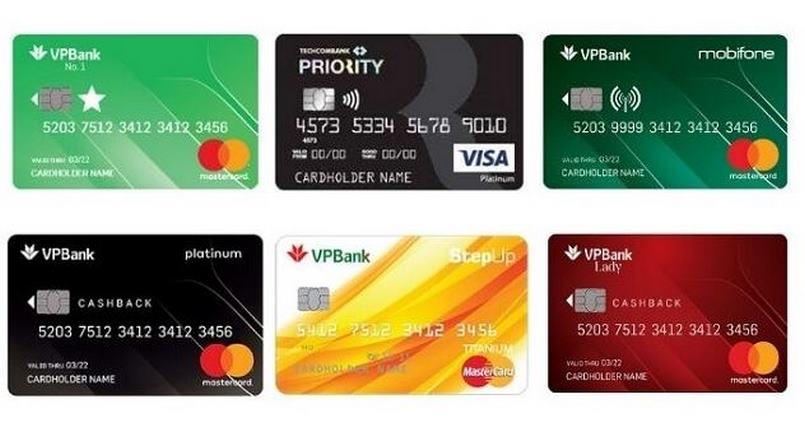 Một vài loại thẻ tín dụng VPbank