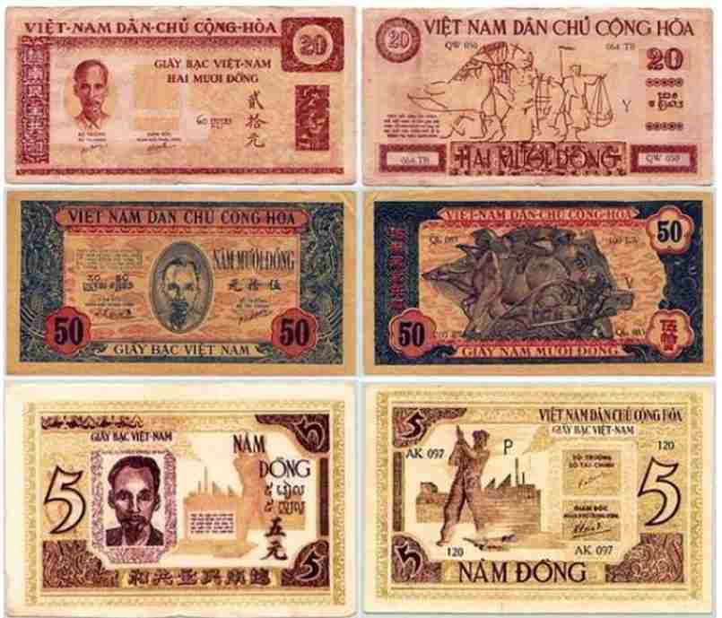 Hình ảnh tiền giấy Việt Nam từ năm 1945
